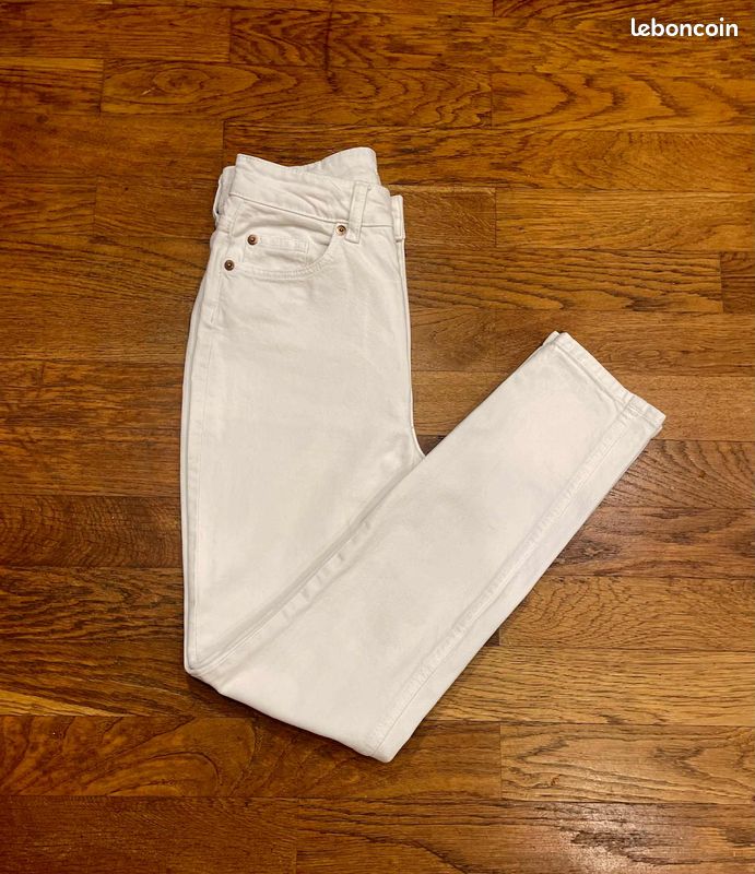 đ Jean skinny slim taille haute blanc â H&Mđ€ (image 3)
