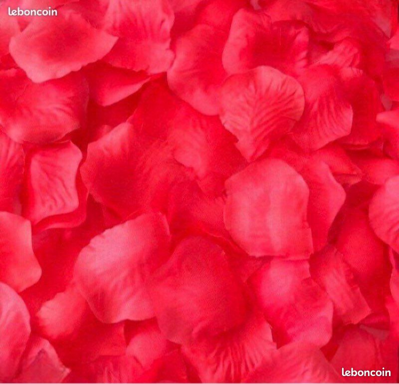 Pétales de rose en tissu rose fuchsia (image 1)