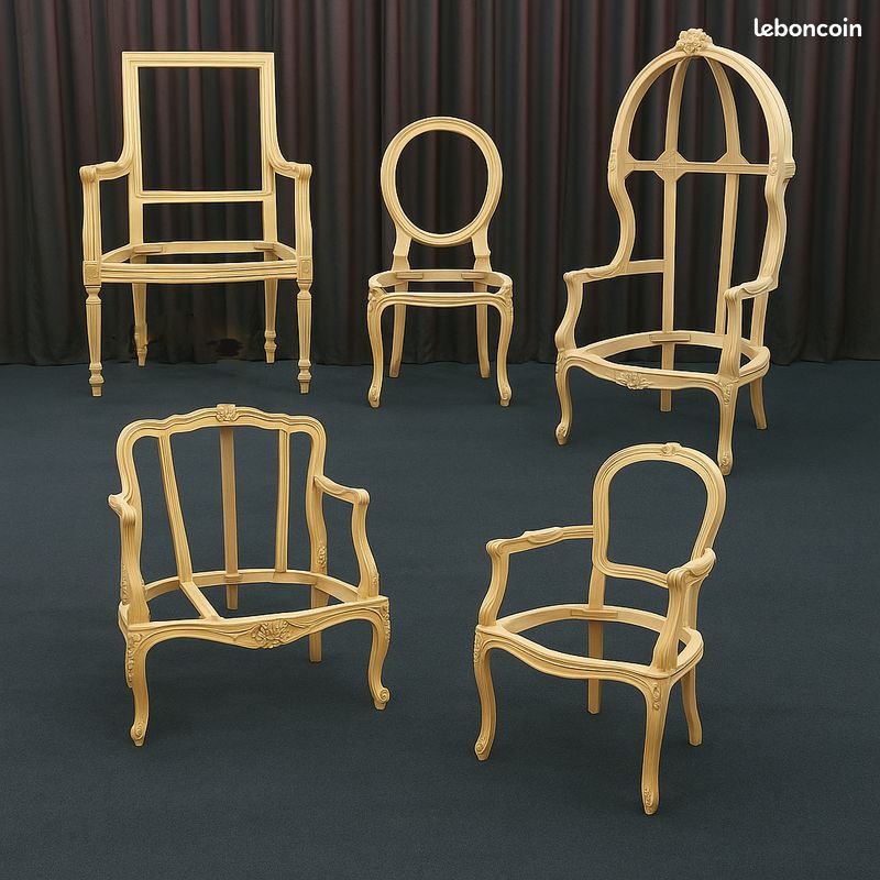 Fabricant Carcasses Fauteuils, Chaises Médaillon, Canapés et Lits Baroque en Hêtre Massif (image 1)