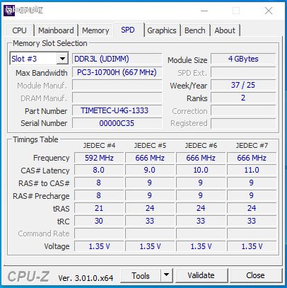 Timetec, 4 barrettes (UDIMM) RAM DDR3 - 16 Go (4x 4 Go), DDR3-1333, CL9-9-9-24, 1.35, Non-ECC (image 17)