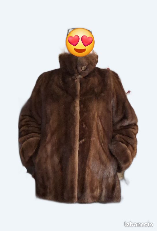 Manteau Vison Brun Vintage - Taille 36-38 - Longueur 115 Cm - Occasion Très Bon état