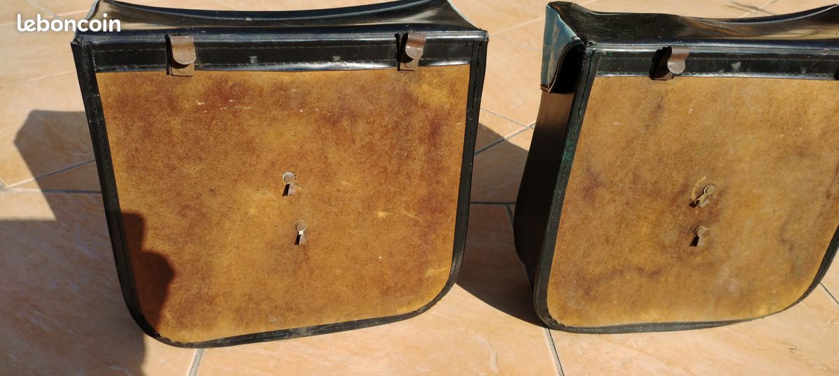 Sacoches De Vélo Vintage Jaune - Style Ancien, Compatible Peugeot 104, Cyclomoteur - Neuf Avec Défauts Mineurs