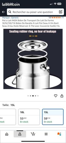 Bidon Alimentaire 5l/10l INOX Avec Robinet,Pot À Lait INOX
