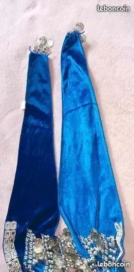 Foulard de danse orientale bleu nuit (image 2)
