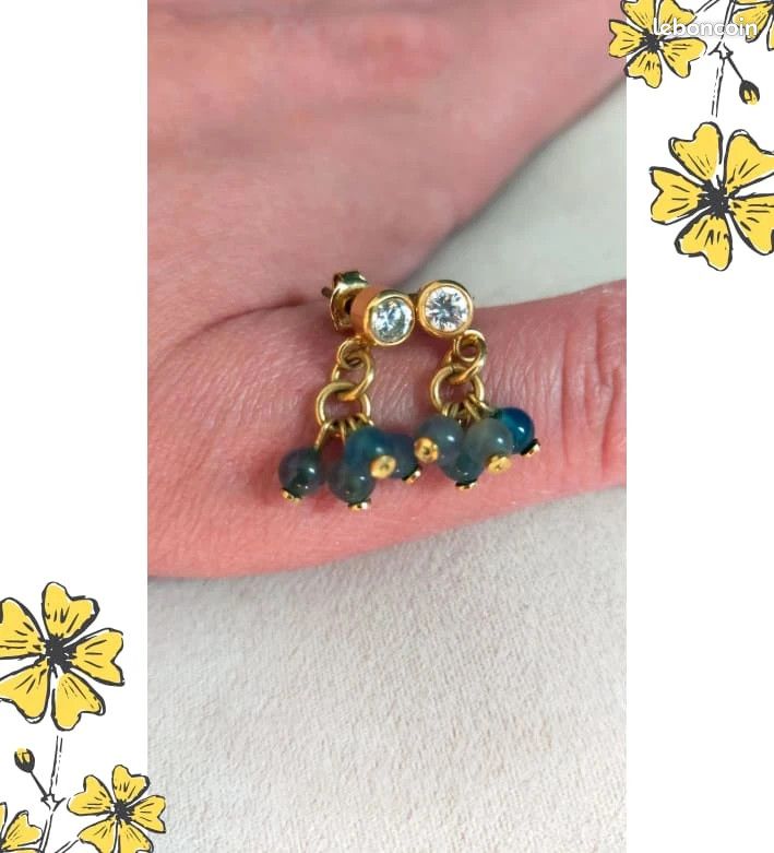 Boucles D'oreilles Percées Vintage Pampille Perle Or - Modèle /61, Occasion