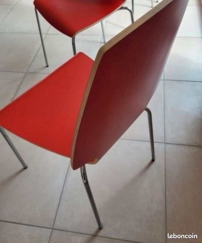 Chaises rouge lot de 4 (image 2)