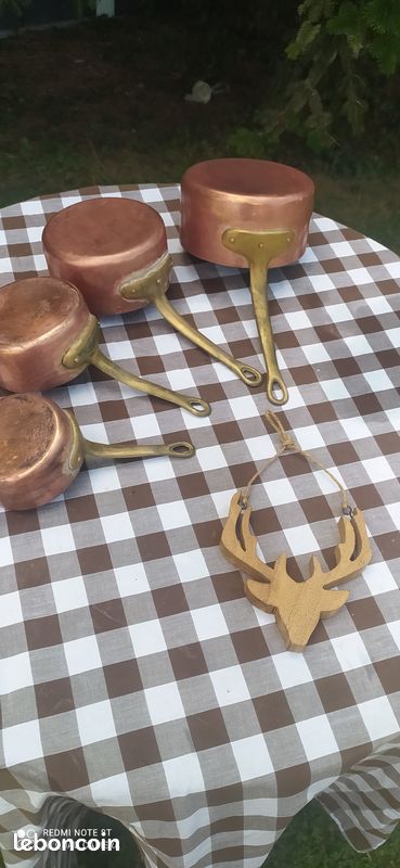 Lot de 4 casseroles en cuivre pour décoration (image 4)