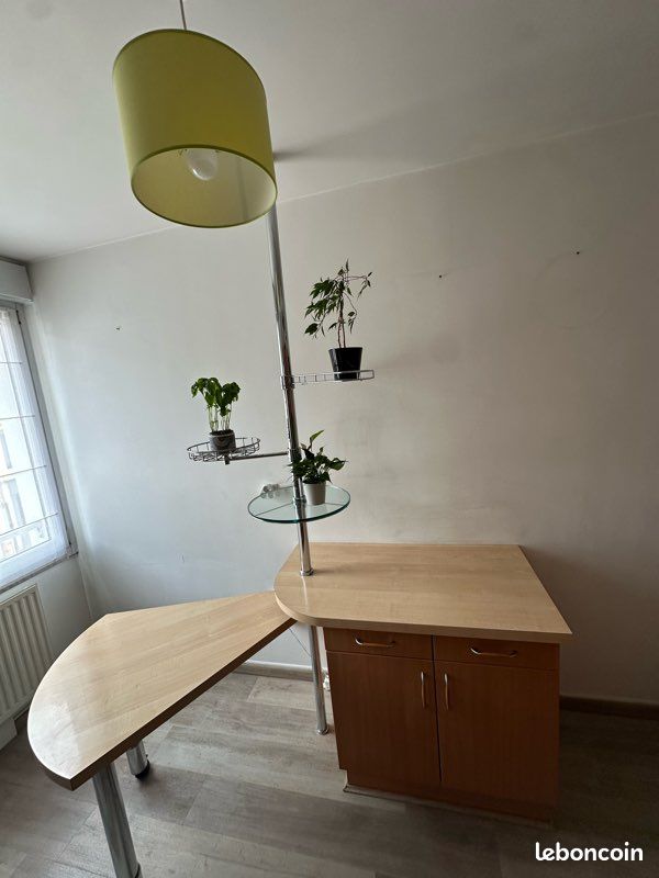 Vintage : Ensemble meuble + table amovible + colonne et chaises / Idéal pour petite cuisine (image 1)
