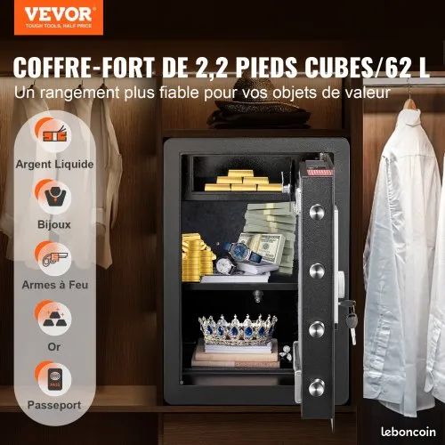 Coffre-fort Tiroir à Empreinte Digitale - Déverrouillage Biométrique, Port USB - Petit Format Pour Table De Chevet, Bijoux, Argent, Documents - Pour Maison, Bureau, Magasin