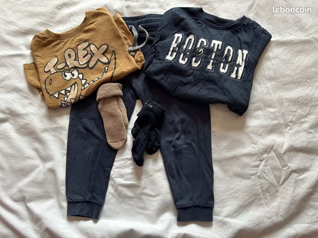 Pantalon de survêt-2 polos enfant garçon 3 ans (image 1)