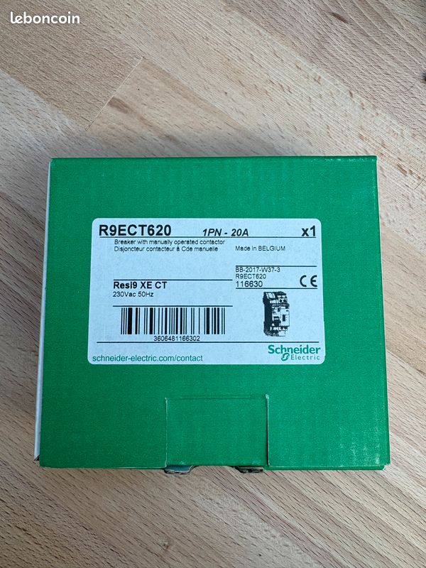 R9ECT620 - combiné disj+contacteur - 1P+N - 20A - embrochable (image 3)