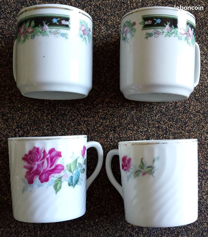 8 tasses a café en céramique fleuri (image 2)