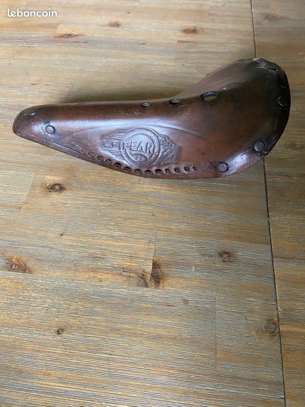Selle Vintage L.F. Pearl Pour Vélo De Course - Cuir Noir - Années 1950 - Eroica