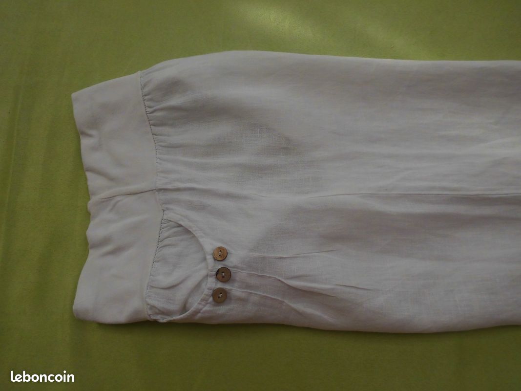 Pantalon été coton et lin style original fille 12 ans (image 4)