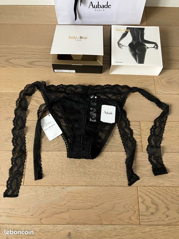 Culotte Coquine Aubade "Boîte à Désir" - Taille Unique - Noir - Neuf Avec étiquettes