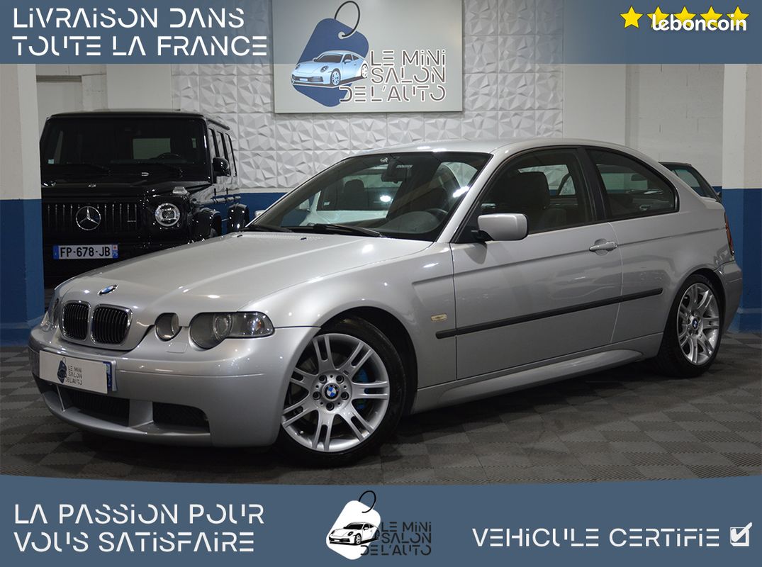 BMW SERIE 3 (E46) 325TI 192 COMPACT PACK M-97.640km-6 Cylindres-Echappement à Clapet-Amortisseurs Bilstein-Xénon-Volant Moteur/Embrayage Ok-Gros Dossier Entretien-Etat Rare-Collector-Garantie 6 Mois (image 1)