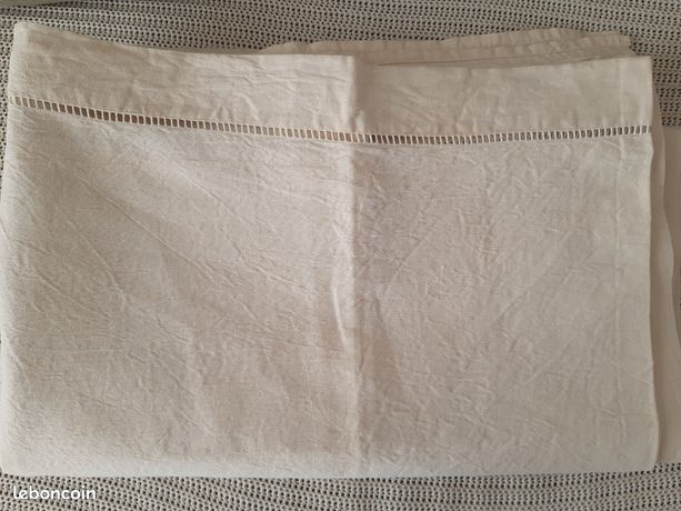 Coupon De Tissu écossais Rayé - 180x150 Cm - Coton - Ancien Style - Bon état