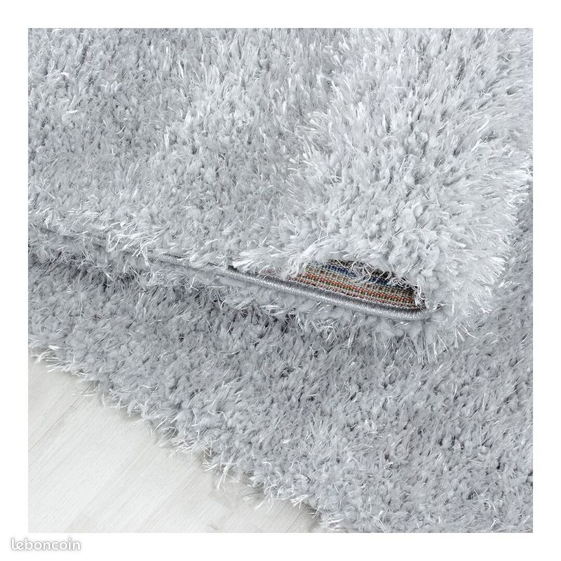 Tapis à poils longs doux uni Soda Argenté 160x230 (image 6)