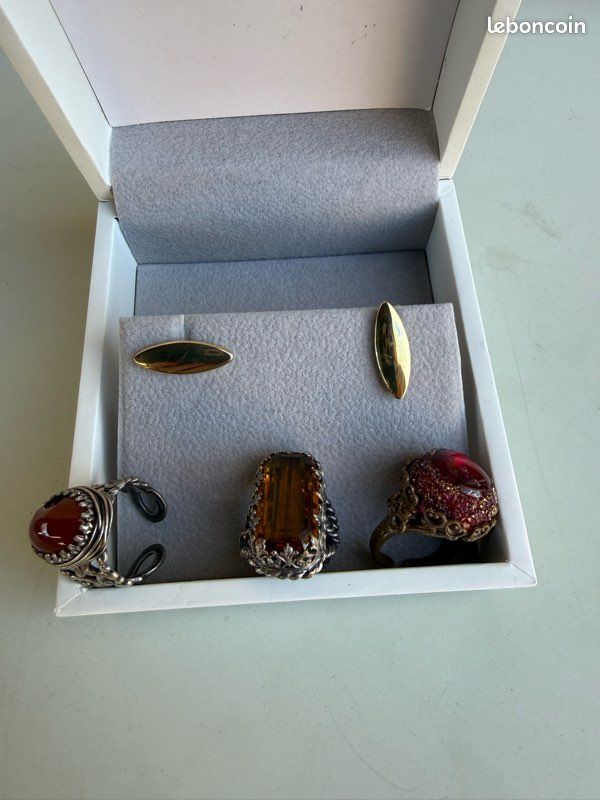 Lot De 13 Bagues Vintage Créateur - Corne, Pierres, Émaux, Plaqué Or