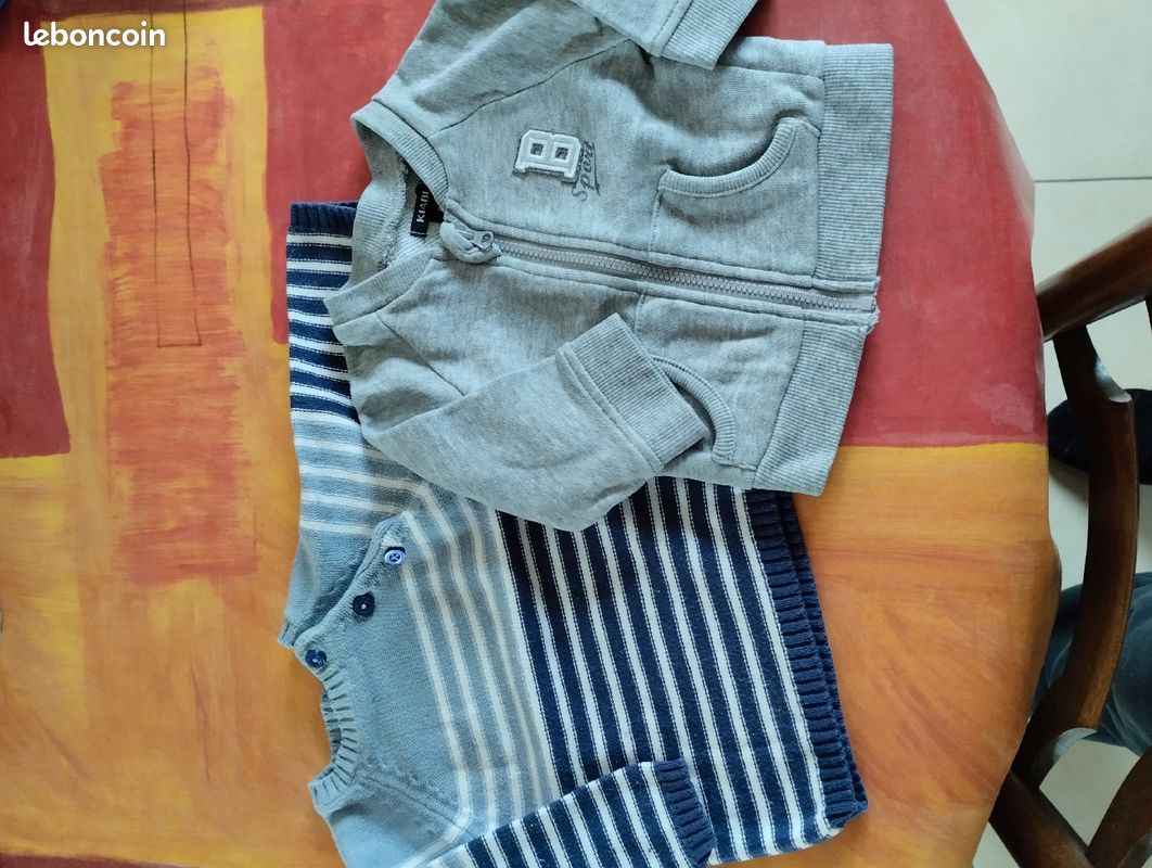 Lot gilet et pull garçon 3 mois demi saison (image 1)