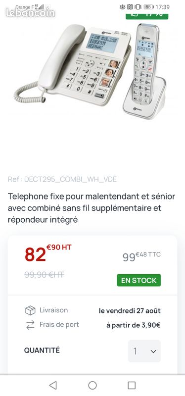 Téléphone geemarc malentendant neuf (image 1)
