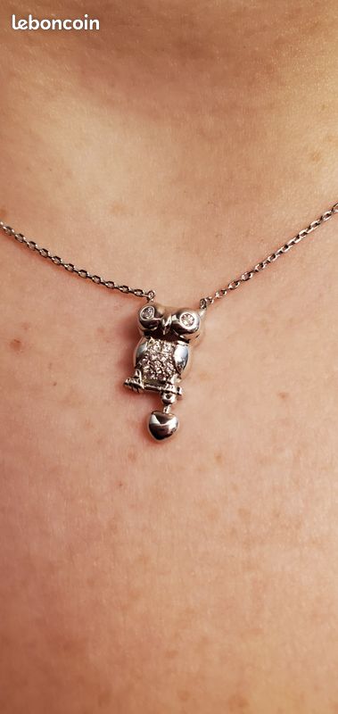 Pendentif Hibou Argent 925 - Argent Tibétain Sterling - Neuf