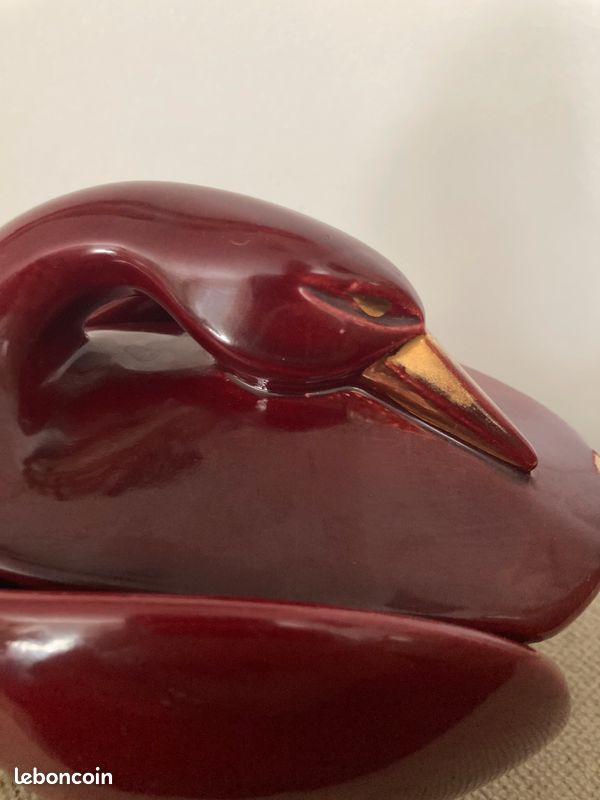 Bonbonnière cygne CAB céramique d’art, de Bordeaux, art déco (image 10)