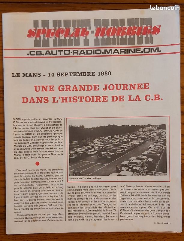 Revue ”Le Haut Parleur” N° 1661 Spécial hobbies Rassemblement CBistes au Mans (image 1)
