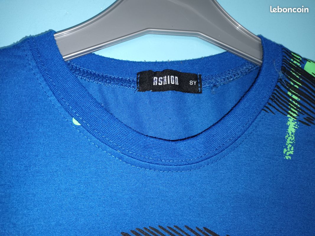 T-shirt mc bleu bariolé en 8 ans (mam33133) (image 2)