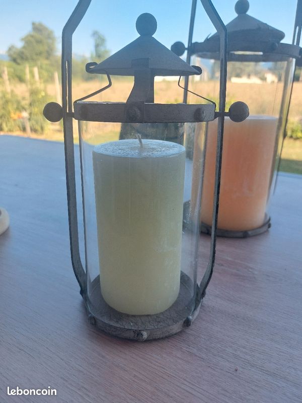 Lot de 2 lanternes avec bougie (image 2)