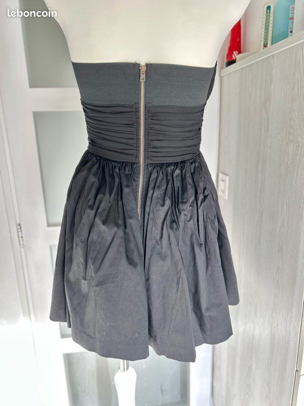Robe bustier courte boule drapée en coton noir Taille S LaROK (image 4)