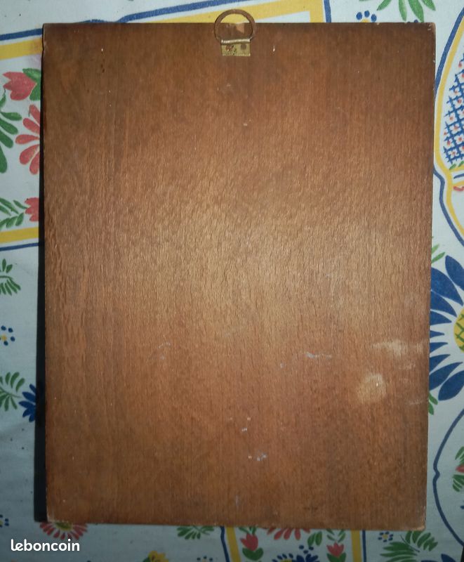 Porte-allumettes Long En Bois Peint à La Main - Années 70, Motif Floral, USA