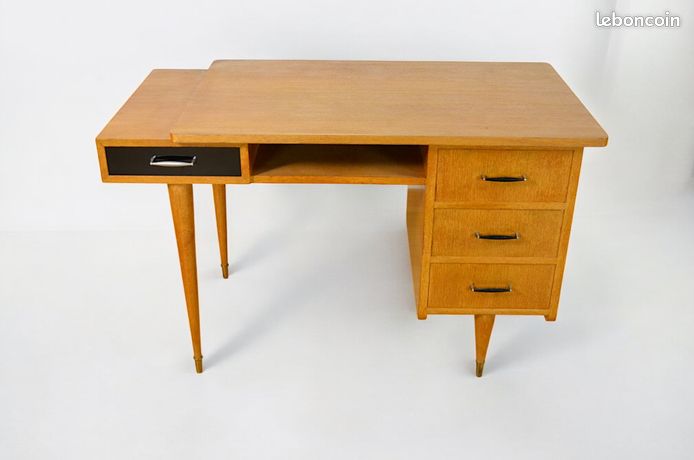 Trieur De Bureau Vintage 1960 – Bois Clair, Forme Pieds Compas – Design Rétro