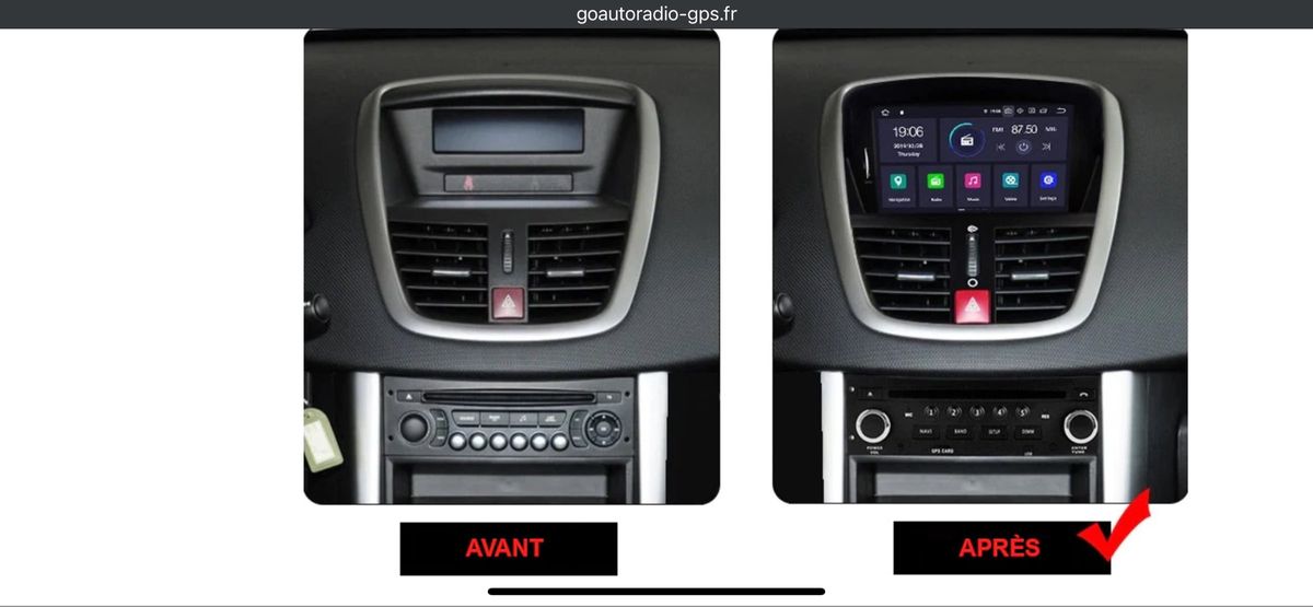 AUTORADIO GPS PEUGEOT 207 2006-2015 ANDROID 12 avec Android Auto