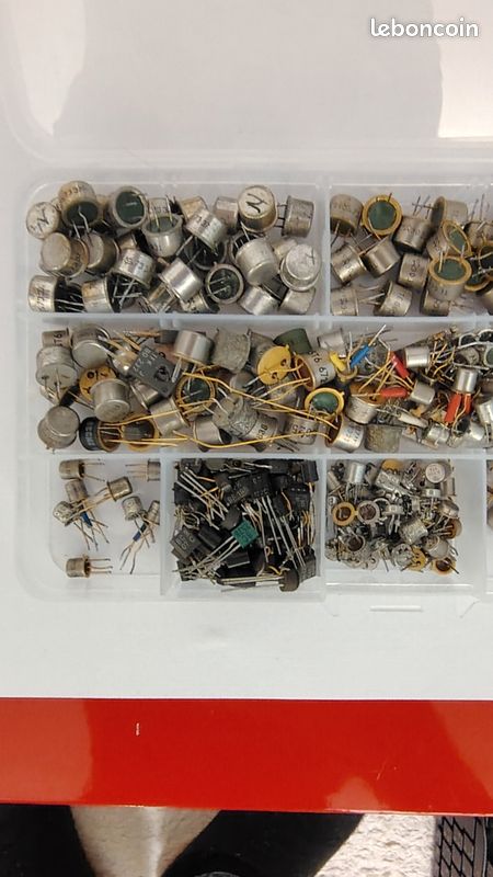Lot 300+ transistors vintage TO-5 TO-18 pattes dorées 60-70 TI Motorola (image 2)