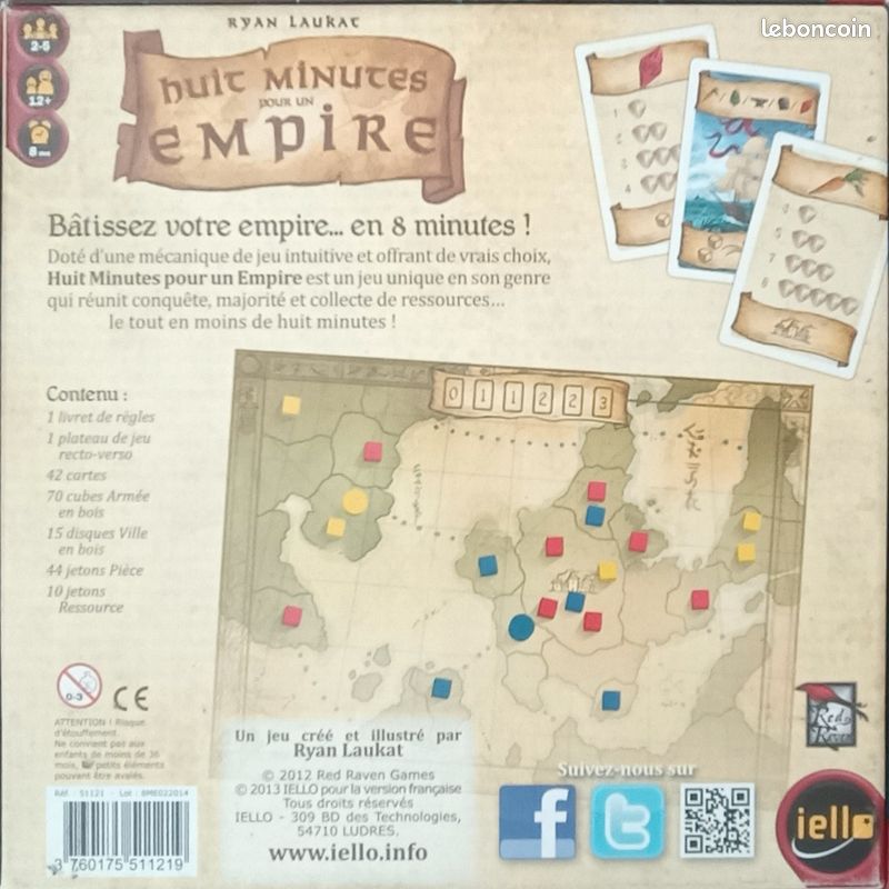 Jeu de société Huit Minutes pour un Empire - Iello (Ryan Laukat) (image 2)