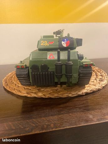 VINTAGE JOUET VEHICULE MILITAIRE CHAR TANK LANARD 1986 CROIX