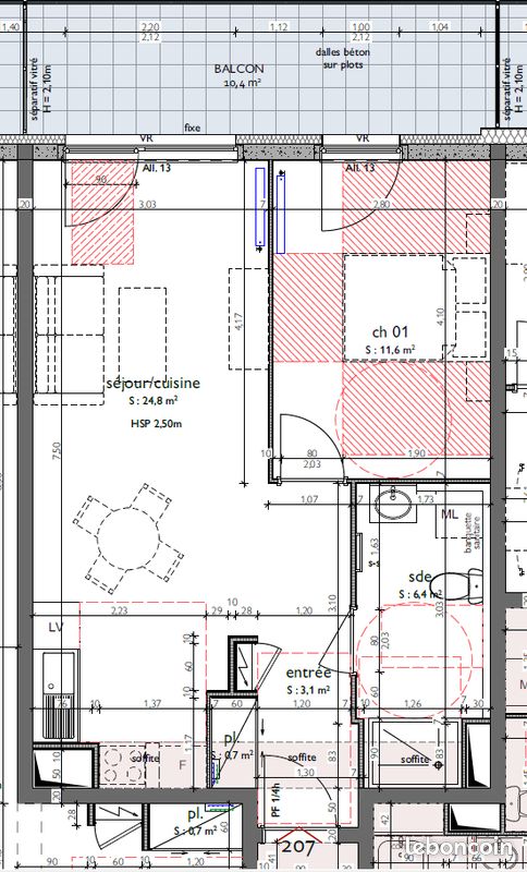 Appartement 2 pièces 56 m² · à Eckbolsheim · 56 m² · 837 €