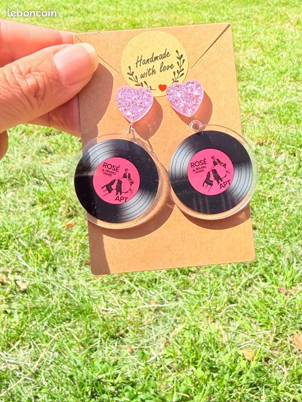 Boucles d oreilles Bruno mars rose (image 5)