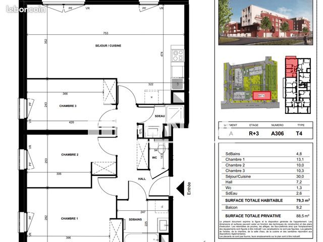 Appartement 4 pièces 79 m² · à Lens · 79 m² · 940 €