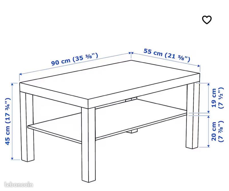 Table basse LACK IKEA blanche (image 2)