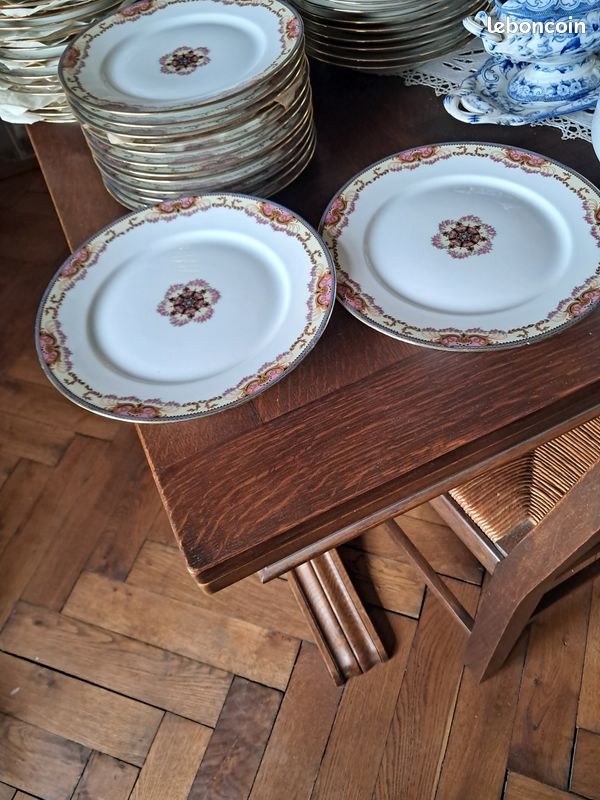 Service De Table Porcelaine Legrand – 30 Pièces, Fait Main, Floral, France