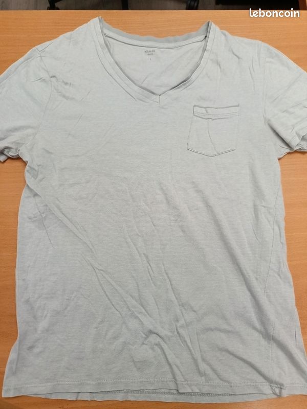 T shirt beige col v kiabi taille L (image 5)