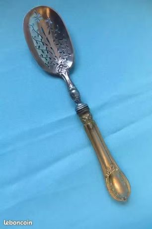 Ancienne Cuillère à Absinthe En Métal Extra Blanc - Vintage 1900 (fabriquée En France)