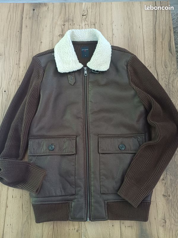 Blouson laine et cuir Devred (image 1)