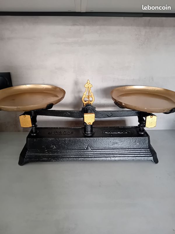 LOT 6 PLATEAU de balance Laiton Ancien Vintage Collection Taille