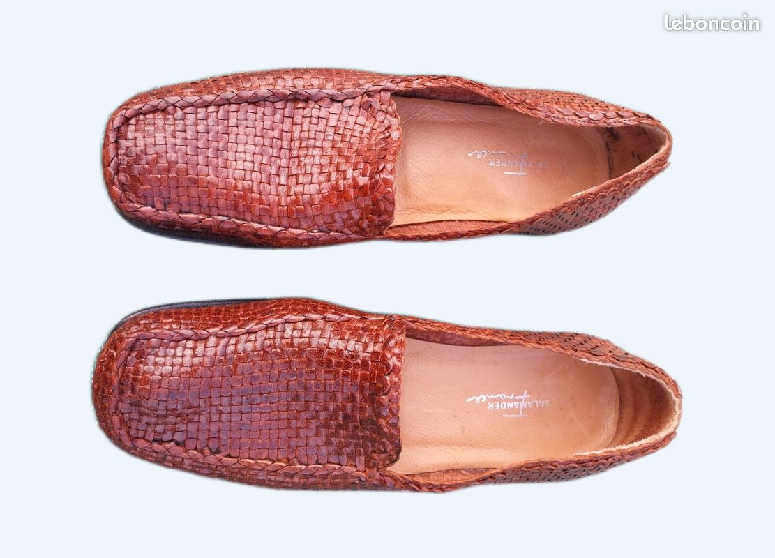 Mocassins Salamander en cuir tressé marron_T39 Chaussures - Main Image