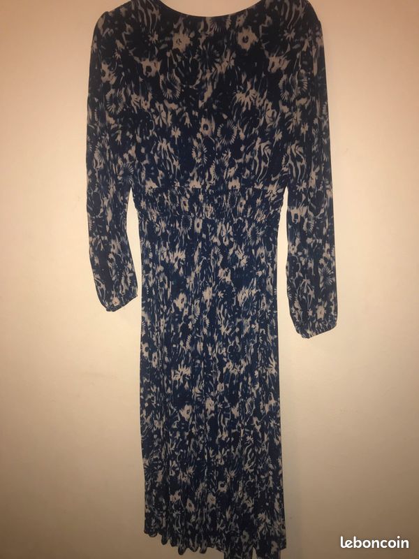 Robe longue imprimé bleu Lison (image 1)