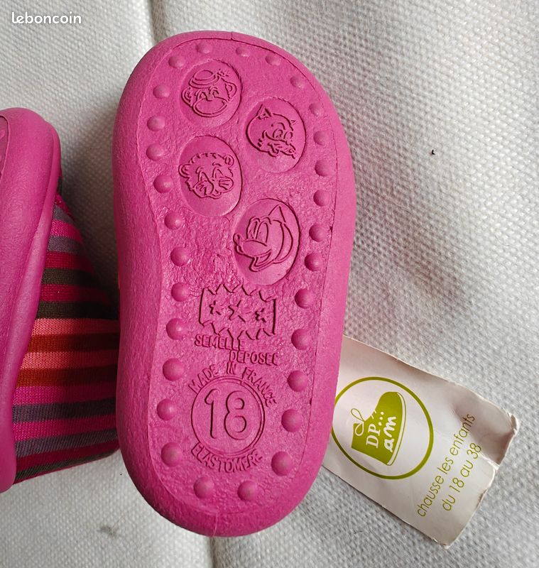 Chaussons rose DPAM taille 18 (neuf) (image 5)