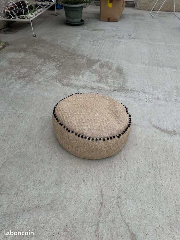 Pouf Corde Tressée Rotin (image 2)
